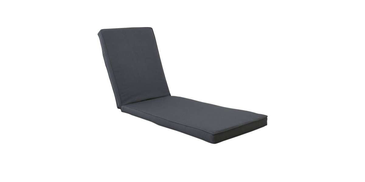 LOUNGER Μαξιλάρι Ξαπλώστρας Ύφασμα Γκρι με Βάτα και Φερμουάρ