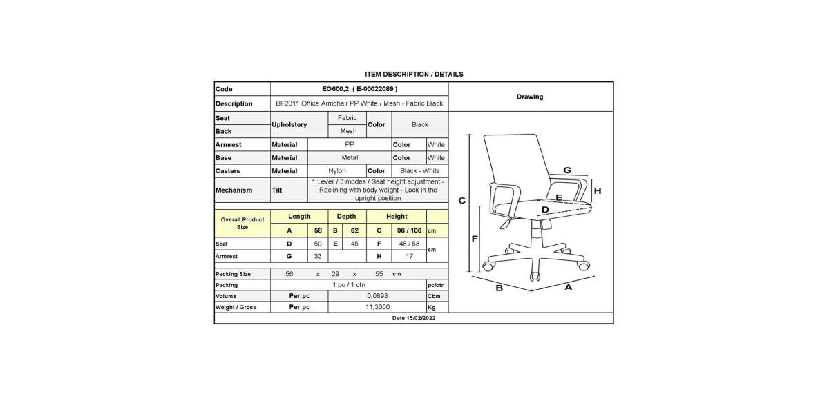 BF2011 Πολυθρόνα Γραφείου, Βάση Μέταλλο Βαφή Άσπρο, Mesh Μαύρο, PP Άσπρο