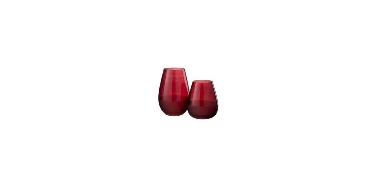 VASE ROUND RED