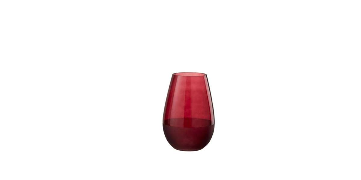 VASE ROUND RED