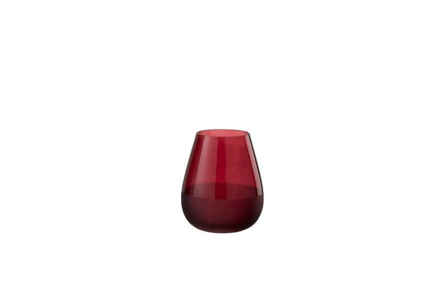 VASE ROUND RED