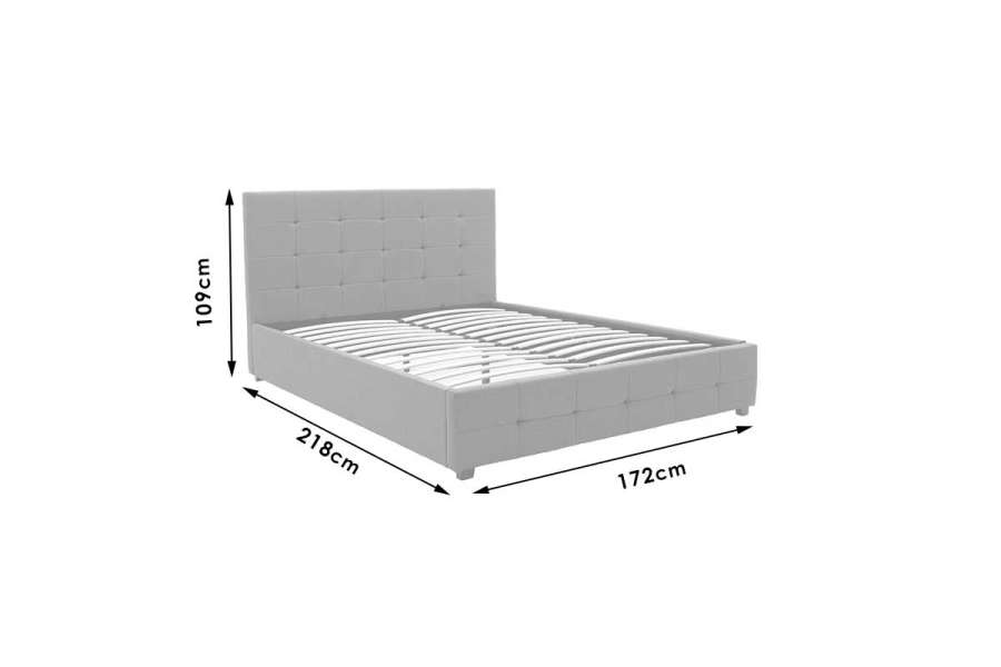 Κρεβάτι Roi pakoworld διπλό 160x200 PU μαύρο ματ + αποθηκευτικό χώρο