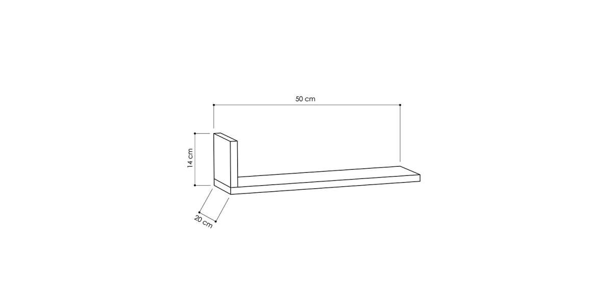 Ραφιέρα τοίχου L-Model pakoworld χρώμα λευκό 50x20x14εκ