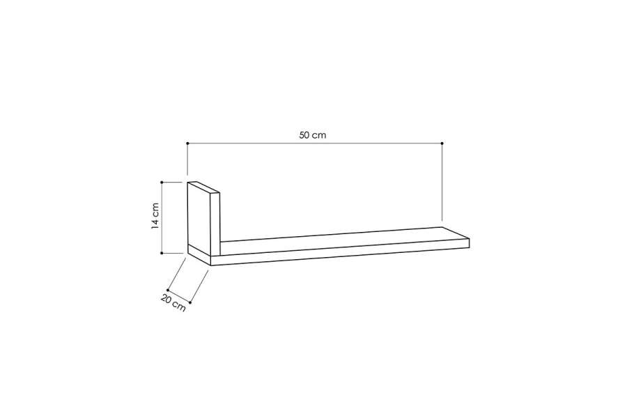 Ραφιέρα τοίχου L-Model pakoworld χρώμα λευκό 50x20x14εκ