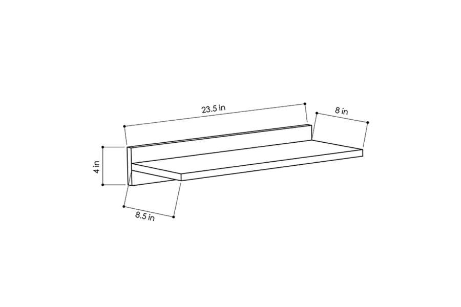 Ραφιέρα τοίχου Duz pakoworld χρώμα λευκό 60x22x10εκ