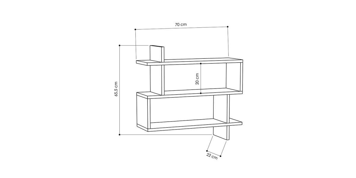 Ραφιέρα Paralel pakoworld χρώμα λευκό 70x22x65,5εκ