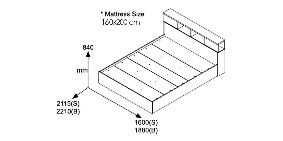 Κρεβάτι διπλό OLYMPUS pakoworld χρώμα castillo-toro 160x200εκ