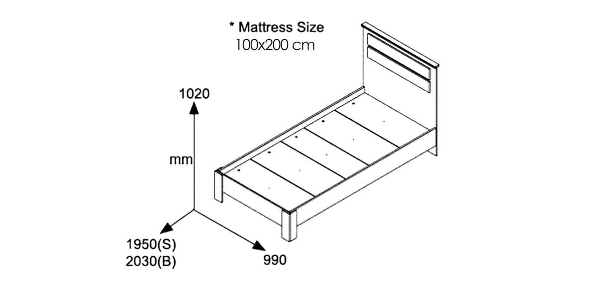 Κρεβάτι μονό OLYMPUS pakoworld σε χρώμα wenge 100x200εκ