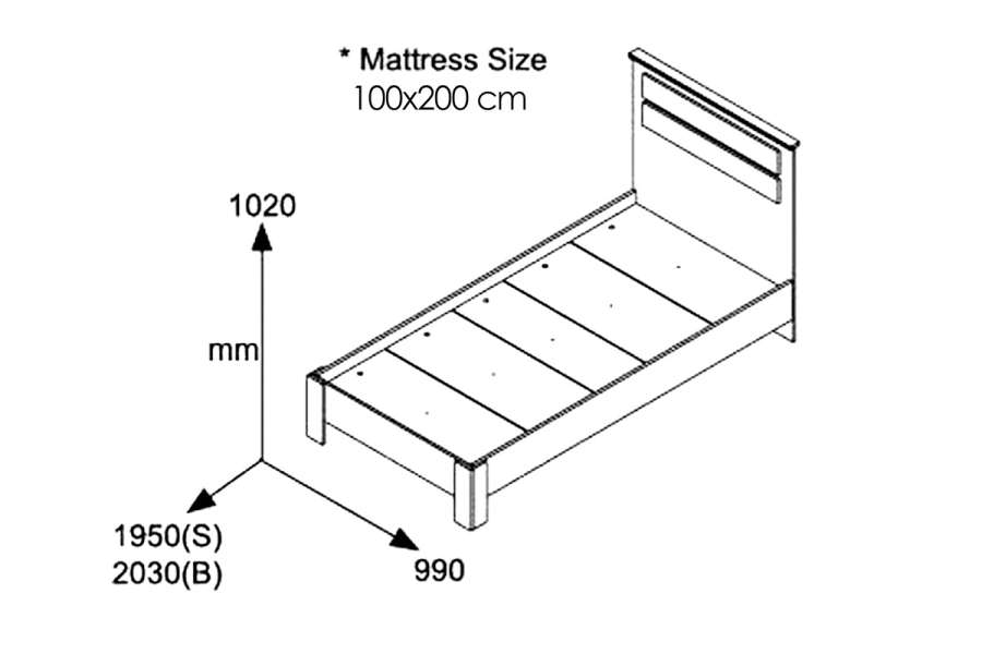 Κρεβάτι μονό OLYMPUS pakoworld σε χρώμα wenge 100x200εκ