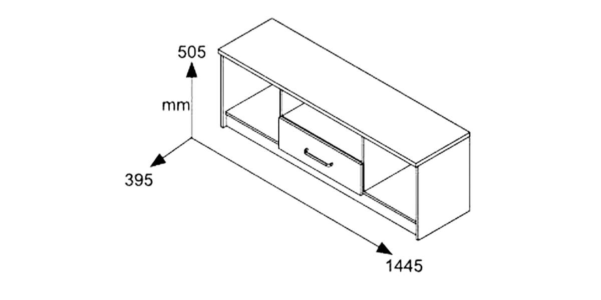 Έπιπλο τηλεόρασης OLYMPUS pakoworld χρώμα wenge 144x39x50,5εκ