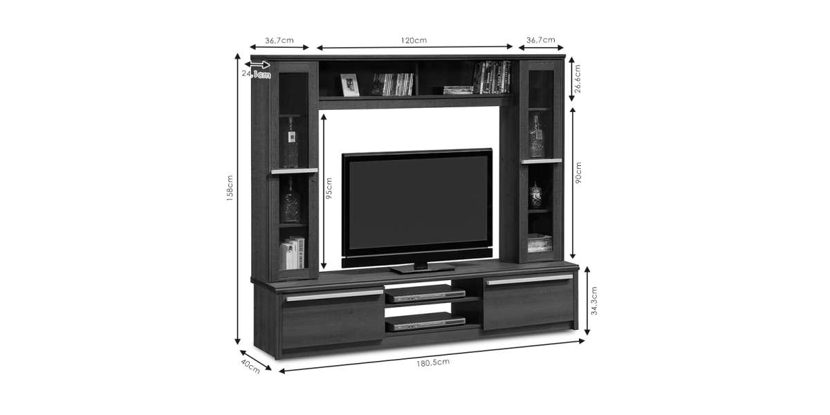 Σύνθετο σαλονιού Chico TV pakoworld χρώμα embony oak 180.5x40x158εκ