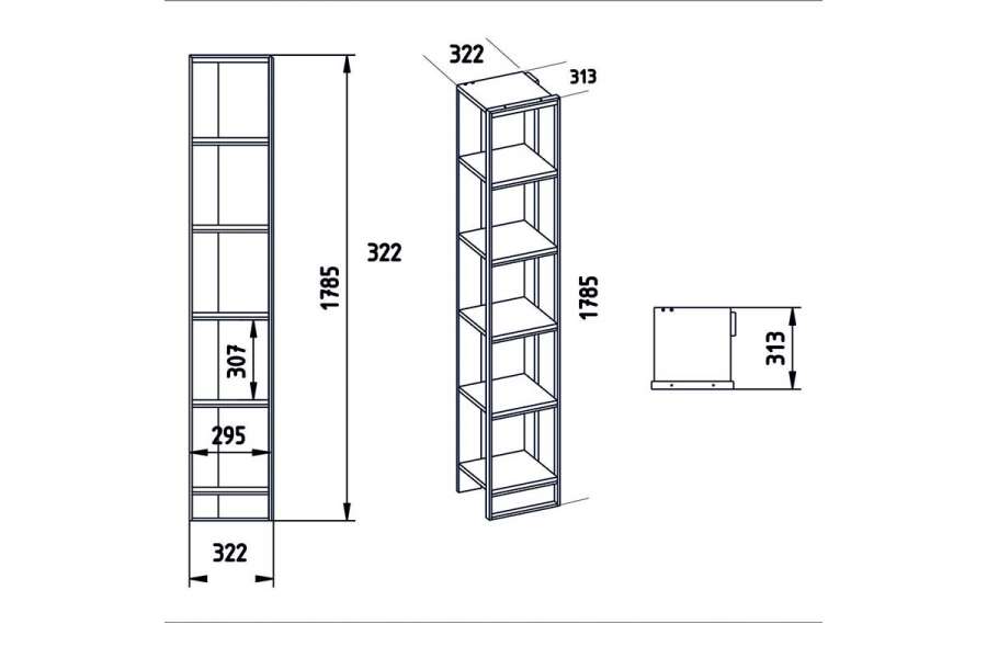 Βιβλιοθήκη Marble pakoworld χρώμα λευκό μαρμάρου-χρυσό 32x31,5x178,5εκ