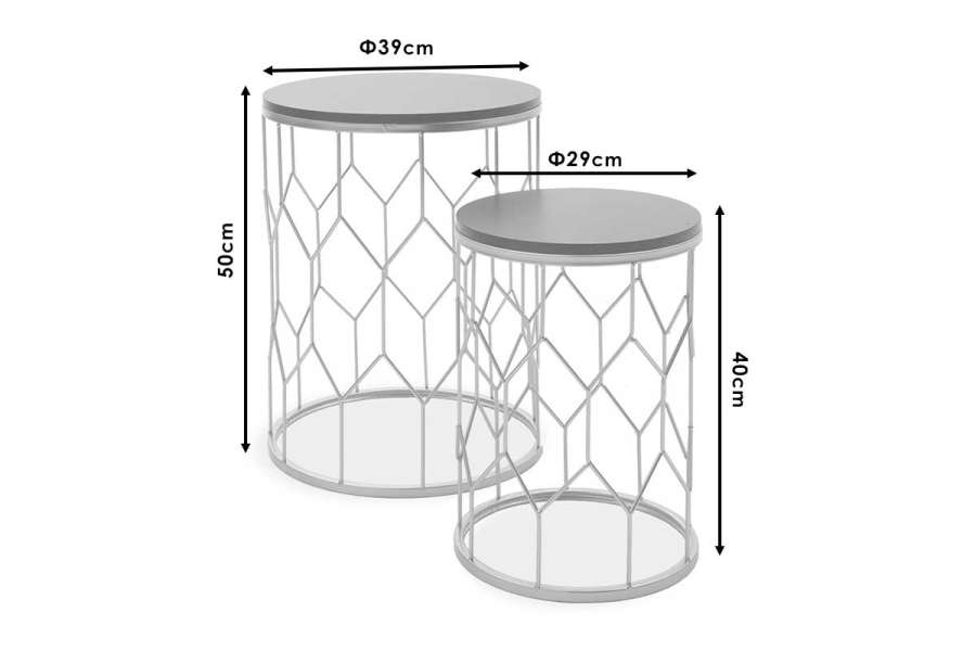 Βοηθητικά τραπέζια σαλονιού Zion II pakoworld σετ 2 τεμ χρυσό-μαύρο
