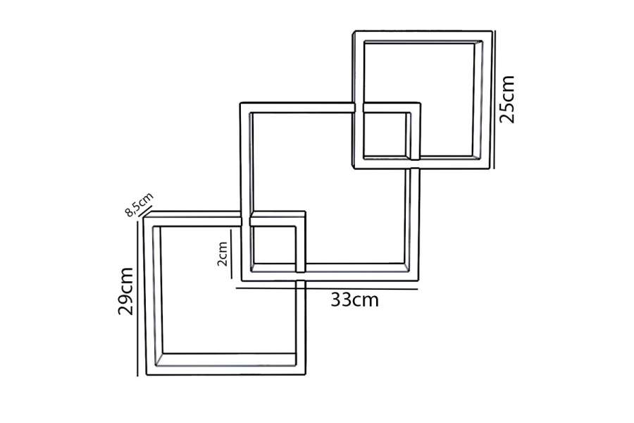 Ραφιέρα τοίχου Maas pakoworld χρώμα καρυδί 33x8.5x33εκ