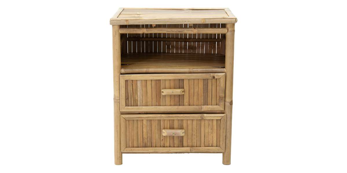 Κομοδίνο Ofra pakoworld bamboo φυσικό 56x46x69εκ