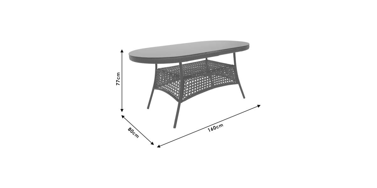 Τραπέζι Cellin pakoworld μέταλλο-pe rattan καφέ 160x80x77εκ