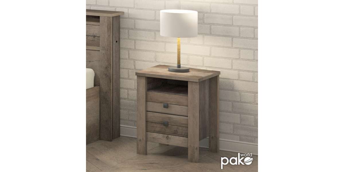 Κομοδίνο Tara pakoworld rustic oak 40x40x50.5εκ