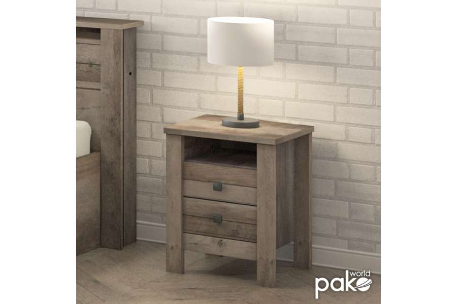 Κομοδίνο Tara pakoworld rustic oak 40x40x50.5εκ