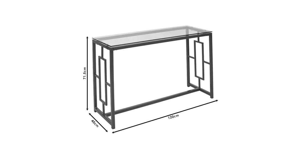 Κονσόλα Eccento pakoworld χρυσό-γυαλί 8mm 120x40x71.5εκ