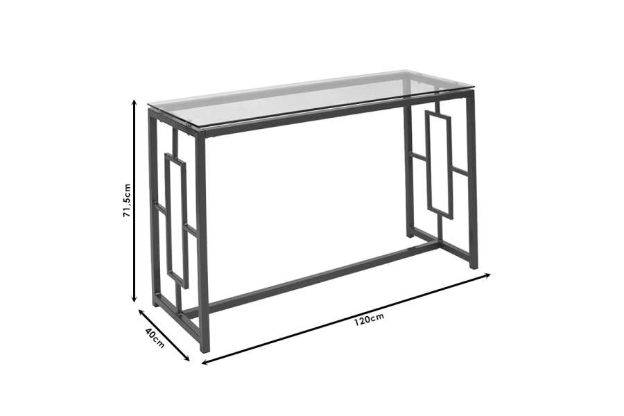 Κονσόλα Eccento pakoworld χρυσό-γυαλί 8mm 120x40x71.5εκ