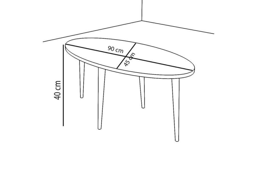 Τραπέζι σαλονιού Barton pakoworld sonoma-καφέ 90x45x40εκ