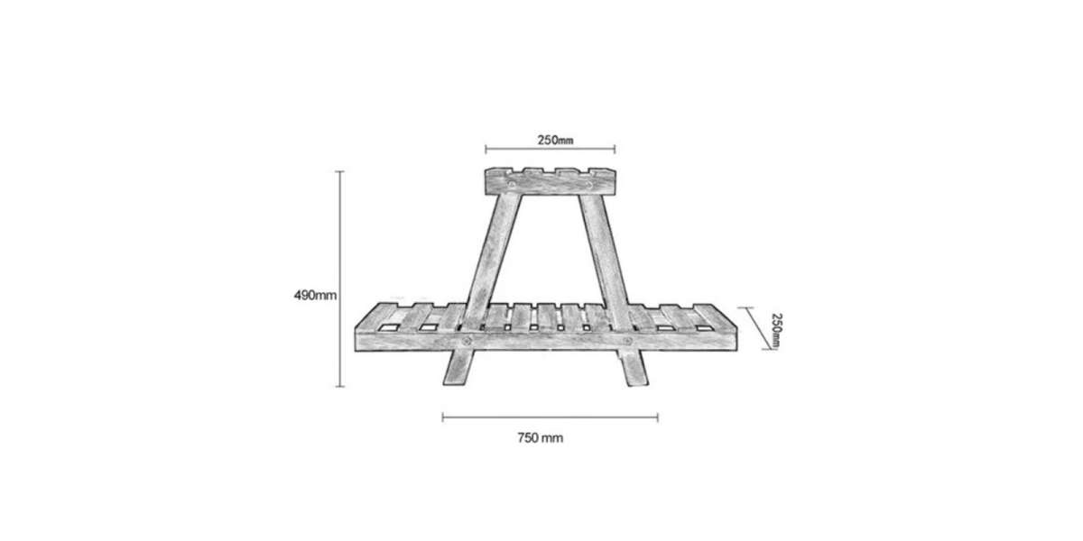 Ραφιέρα-σταντ φυτών Tisa pakoworld ξύλο καφέ 75x25x49εκ