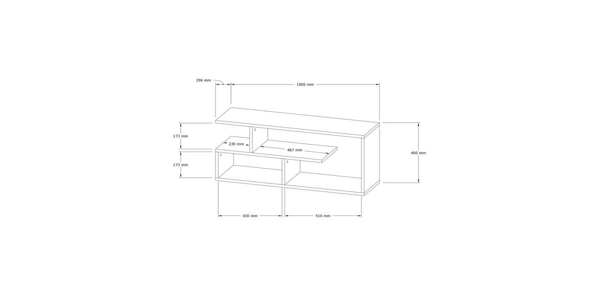 Έπιπλο τηλεόρασης Waldo pakoworld λευκό μελαμίνης 100x29,5x40εκ