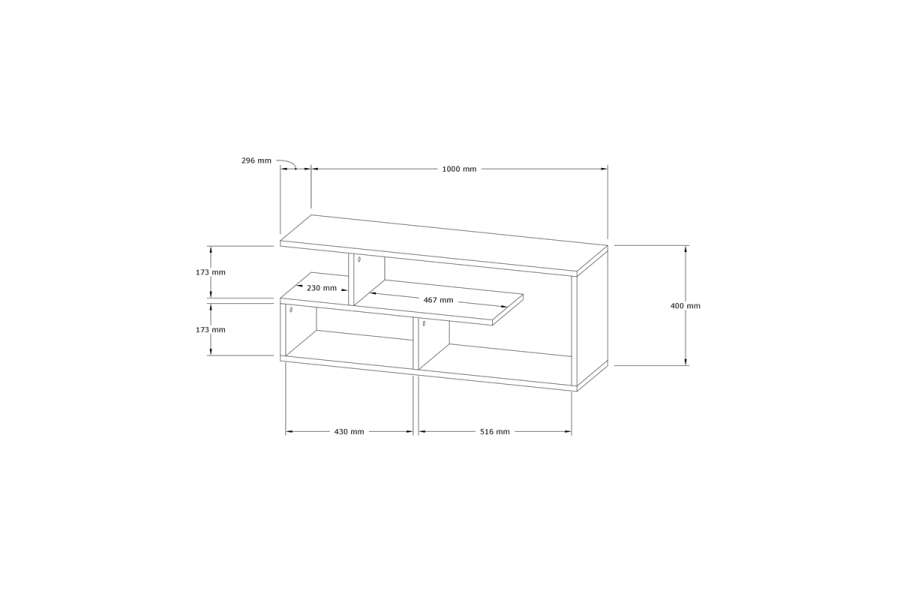 Έπιπλο τηλεόρασης Waldo pakoworld λευκό μελαμίνης 100x29,5x40εκ