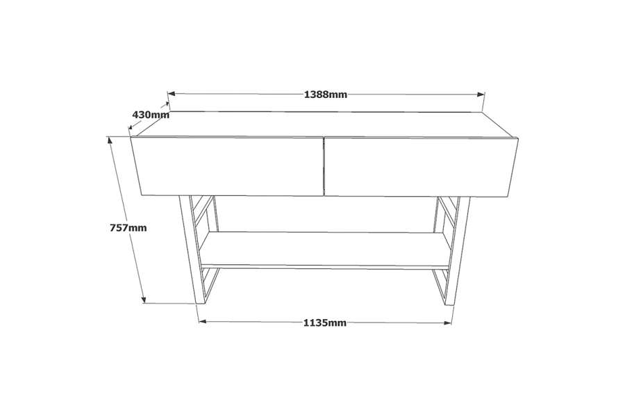 Κονσόλα Vien pakoworld oak-μαύρο 139x43x75,5εκ