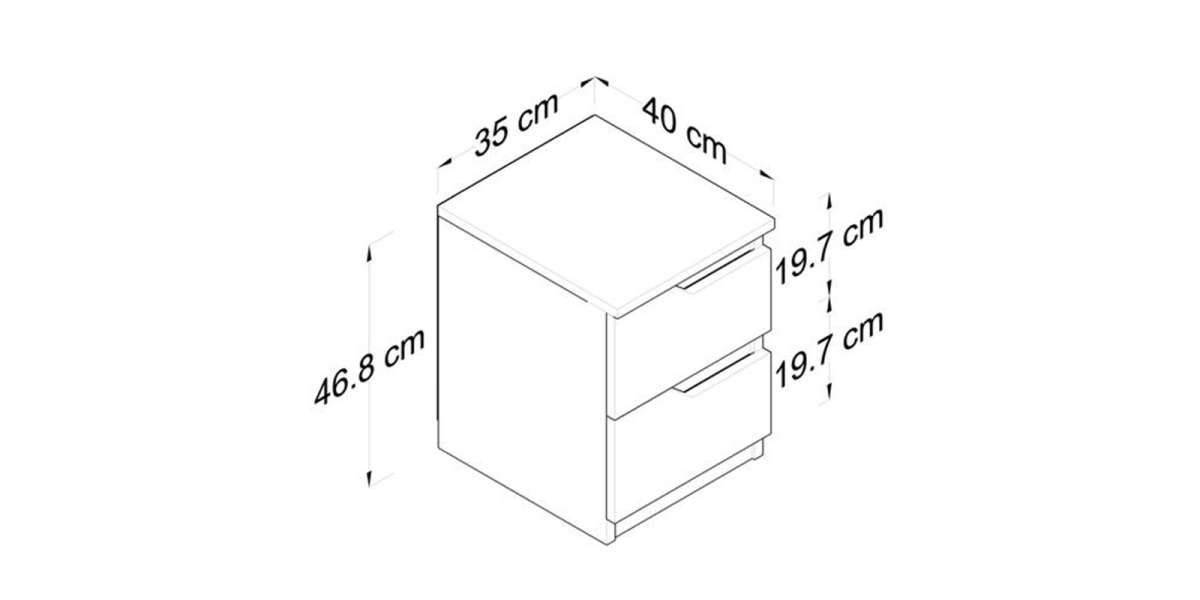 Κομοδίνο Verena pakoworld λευκό-καρυδί 35x40x47εκ