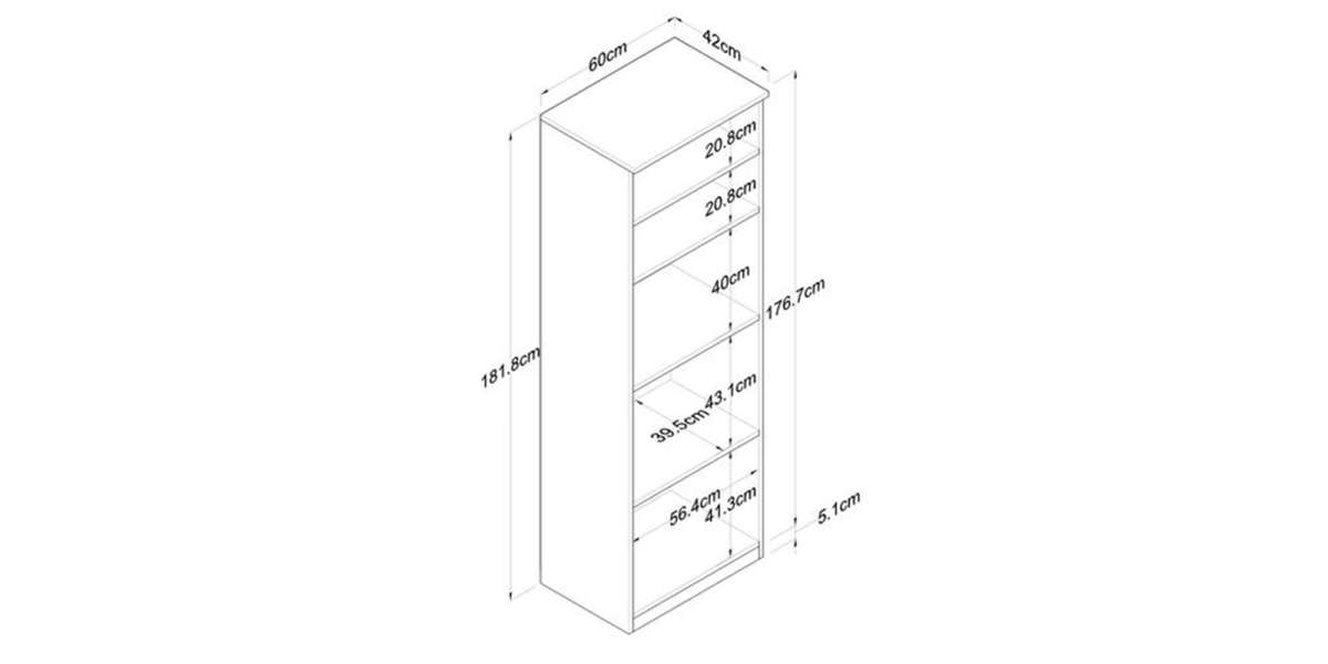 Ραφιέρα επιδαπέδια Rowan pakoworld λευκό-καρυδί 60x42x182εκ