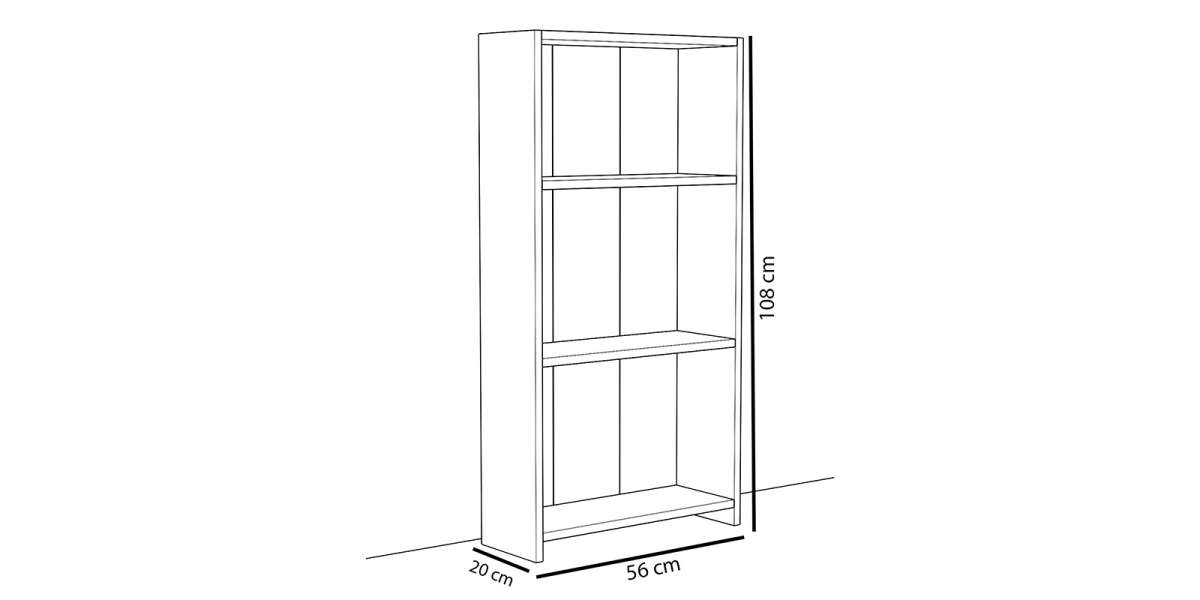 Βιβλιοθήκη Ferma pakoworld sonoma-λευκό 56x20x108εκ