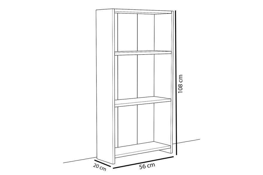 Βιβλιοθήκη Ferma pakoworld sonoma-λευκό 56x20x108εκ