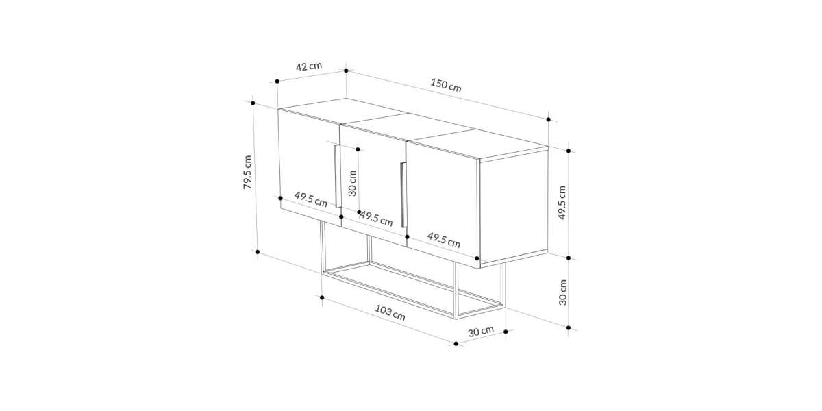 Μπουφές Estella pakoworld φυσικό-καρυδί 150x42x79.5εκ