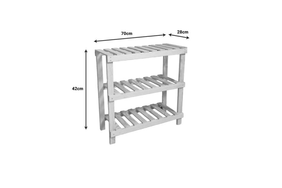 Παπουτσοθήκη Tarrot pakoworld 6 ζευγών φυσικό-γκρι 70x28x42εκ