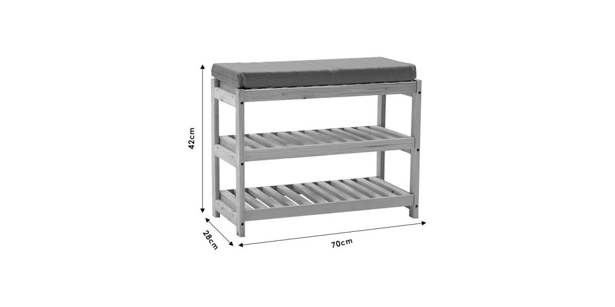 Παπουτσοθήκη Tarrot pakoworld 6 ζευγών φυσικό-γκρι 70x28x42εκ