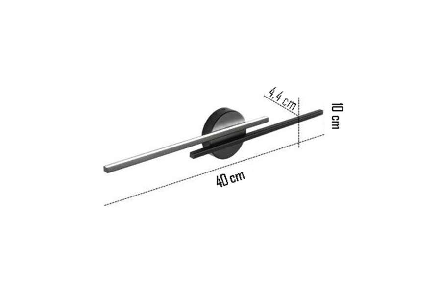 Φωτιστικό τοίχου-απλίκα PWL-1138 pakoworld LED μαύρο 40x10x6εκ