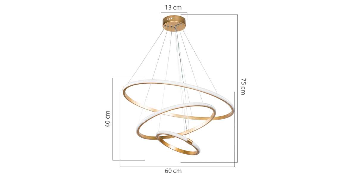 Φωτιστικό οροφής τρίφωτο PWL-1156 pakoworld LED 60-80W χρυσό Φ60x100cm