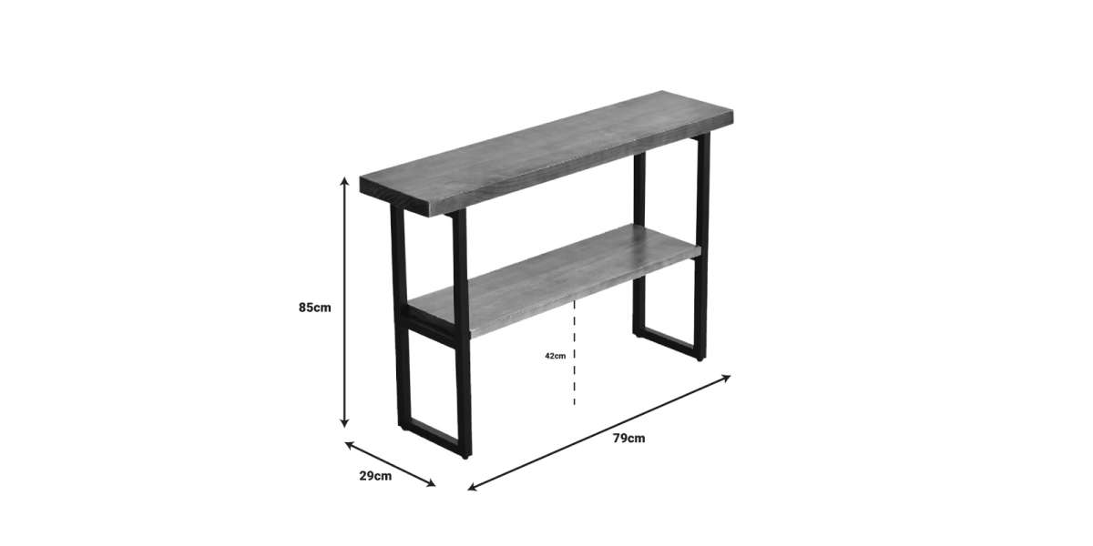Κονσόλα Nore pakoworld φυσικό ξύλο 35mm καρυδί-μαύρο 79x29x85εκ