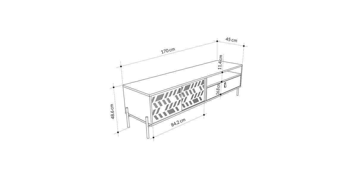 Έπιπλο τηλεόρασης Melati pakoworld φυσικό 170x45x48.5εκ