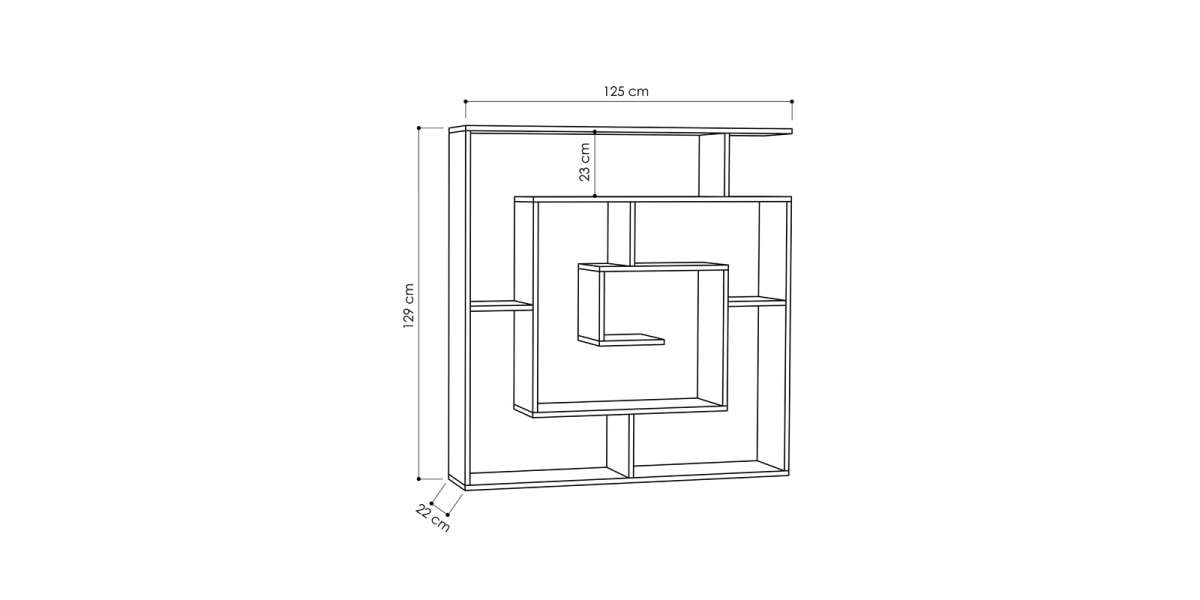 Βιβλιοθήκη Labirent pakoworld χρώμα μόκα 125x22x129εκ