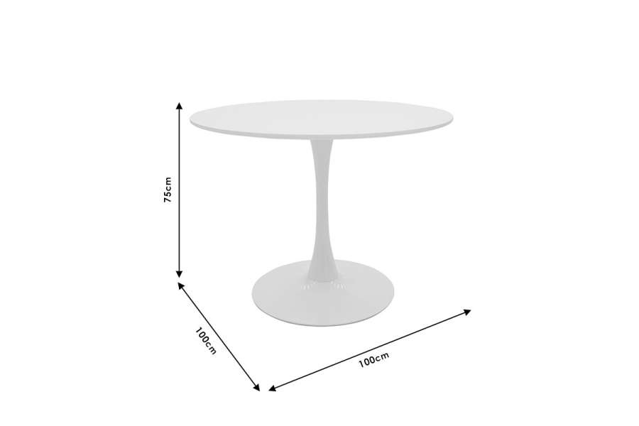 Τραπέζι Balou pakoworld MDF λευκό Φ100x75εκ