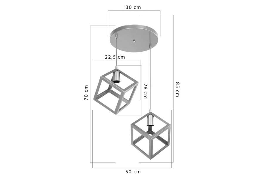 Φωτιστικό οροφής δίφωτο Deepora pakoworld Ε27 λευκό 30x65x80εκ