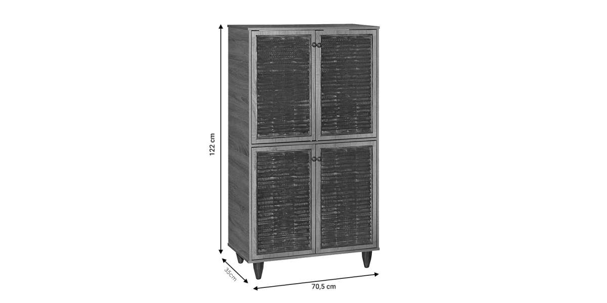 Παπουτσοθήκη-ντουλάπι Ronan pakoworld χρώμα wenge 70.5x35x122εκ