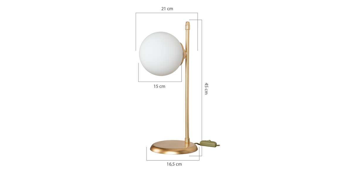 Επιτραπέζιο φωτιστικό Inclusive pakoworld Ε27 χρυσό 16.5x21x45εκ