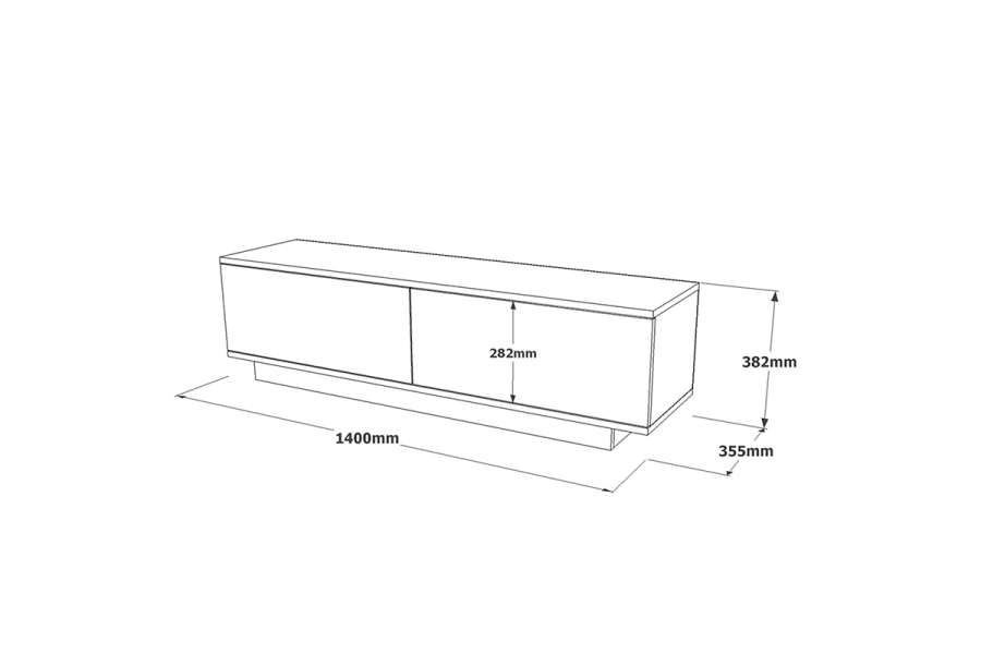 Έπιπλο τηλεόρασης Zoeva pakoworld λευκό 140x.35x38.2εκ