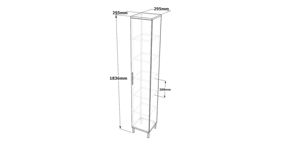 Ντουλάπι-στήλη Aurelius pakoworld ανθρακί-μόκα 29.5x29.5x183.6εκ