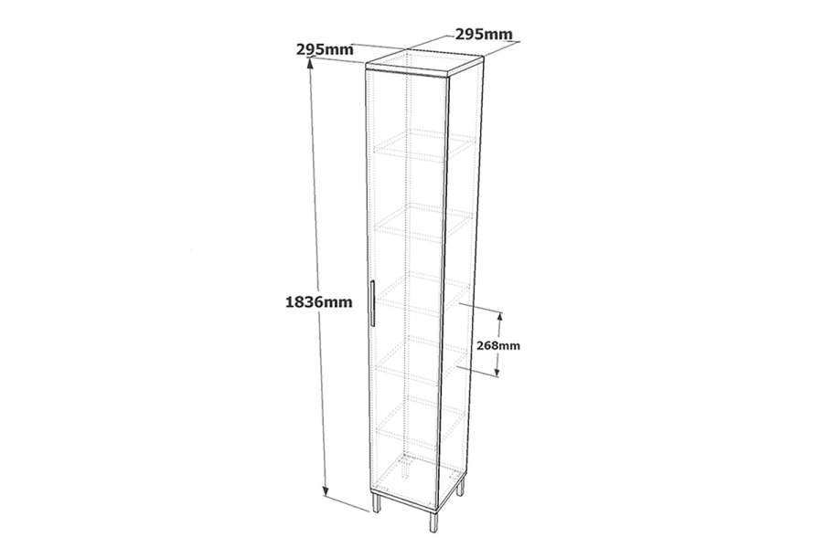 Ντουλάπι-στήλη Aurelius pakoworld ανθρακί-μόκα 29.5x29.5x183.6εκ