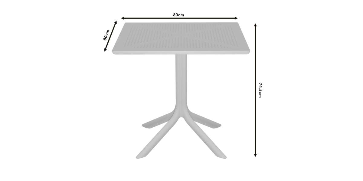 Τραπέζι Groovy pakoworld PP λευκό 80x80x74.5εκ