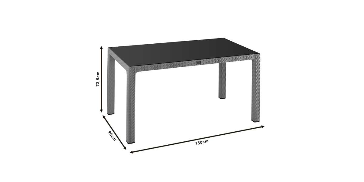 Τραπέζι Explore pakoworld με UV protection PP καφέ 150x90x73.5εκ